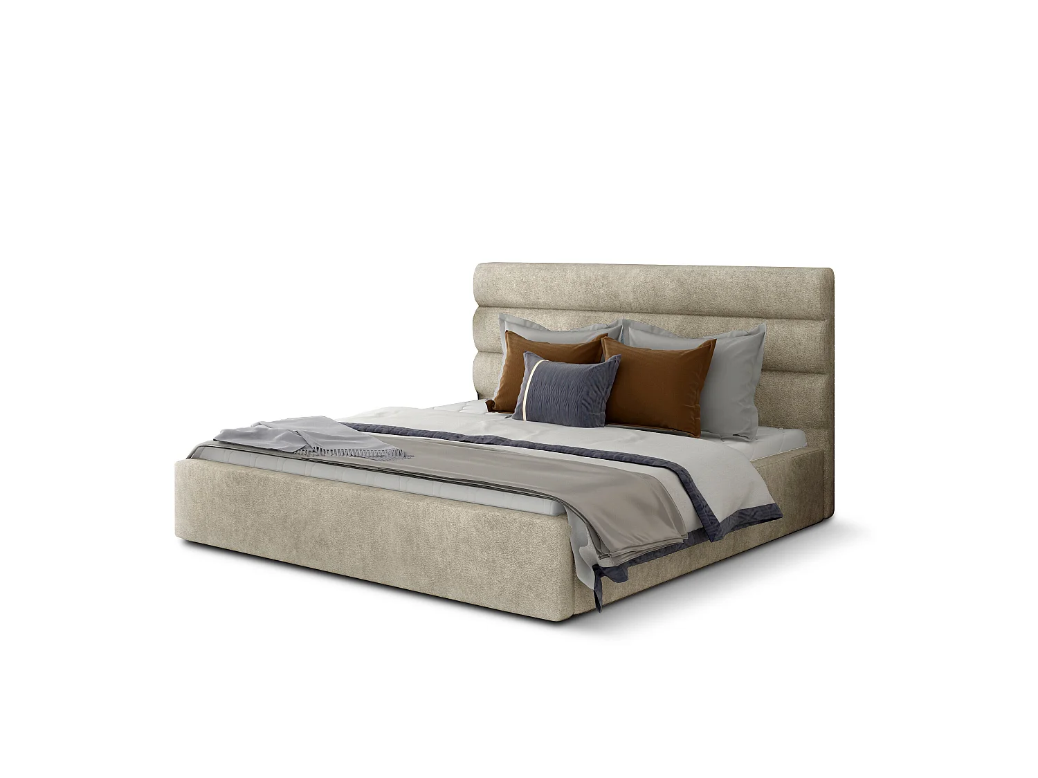 Bett Valia L (180x200)/Stoff-Beige