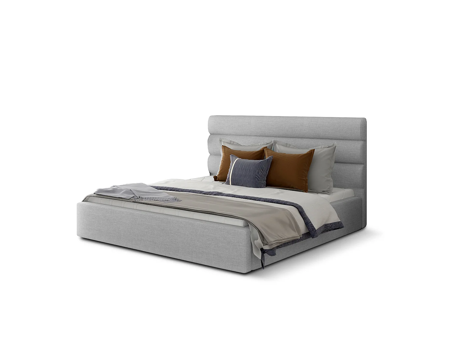 Lit Valia M (160x200)/Tissu-Gris