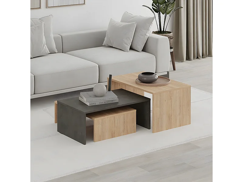 Set von 3 Couchtischen Trio - L80 cm