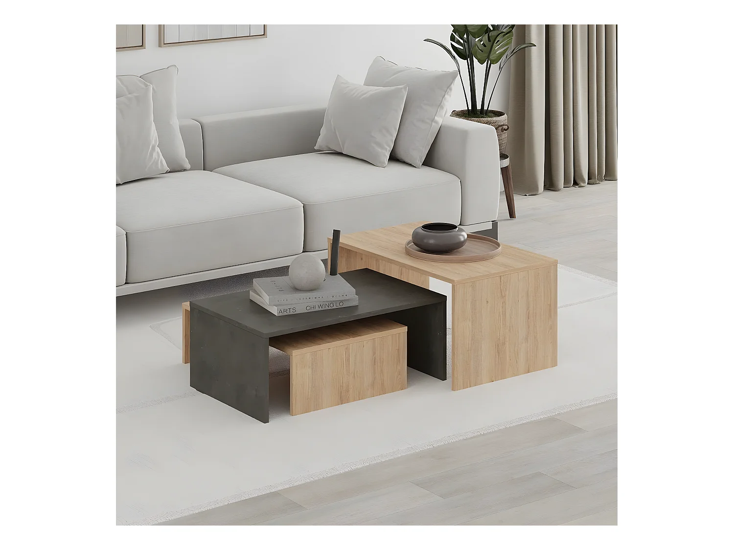 Set de 3 tables basses Trio - L80 cm