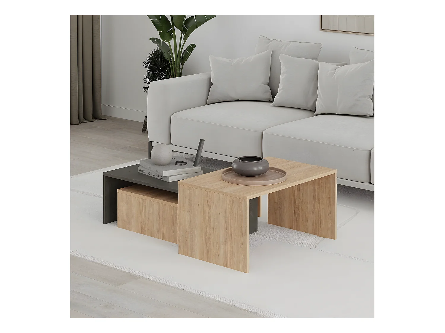 Set von 3 Couchtischen Trio - L80 cm