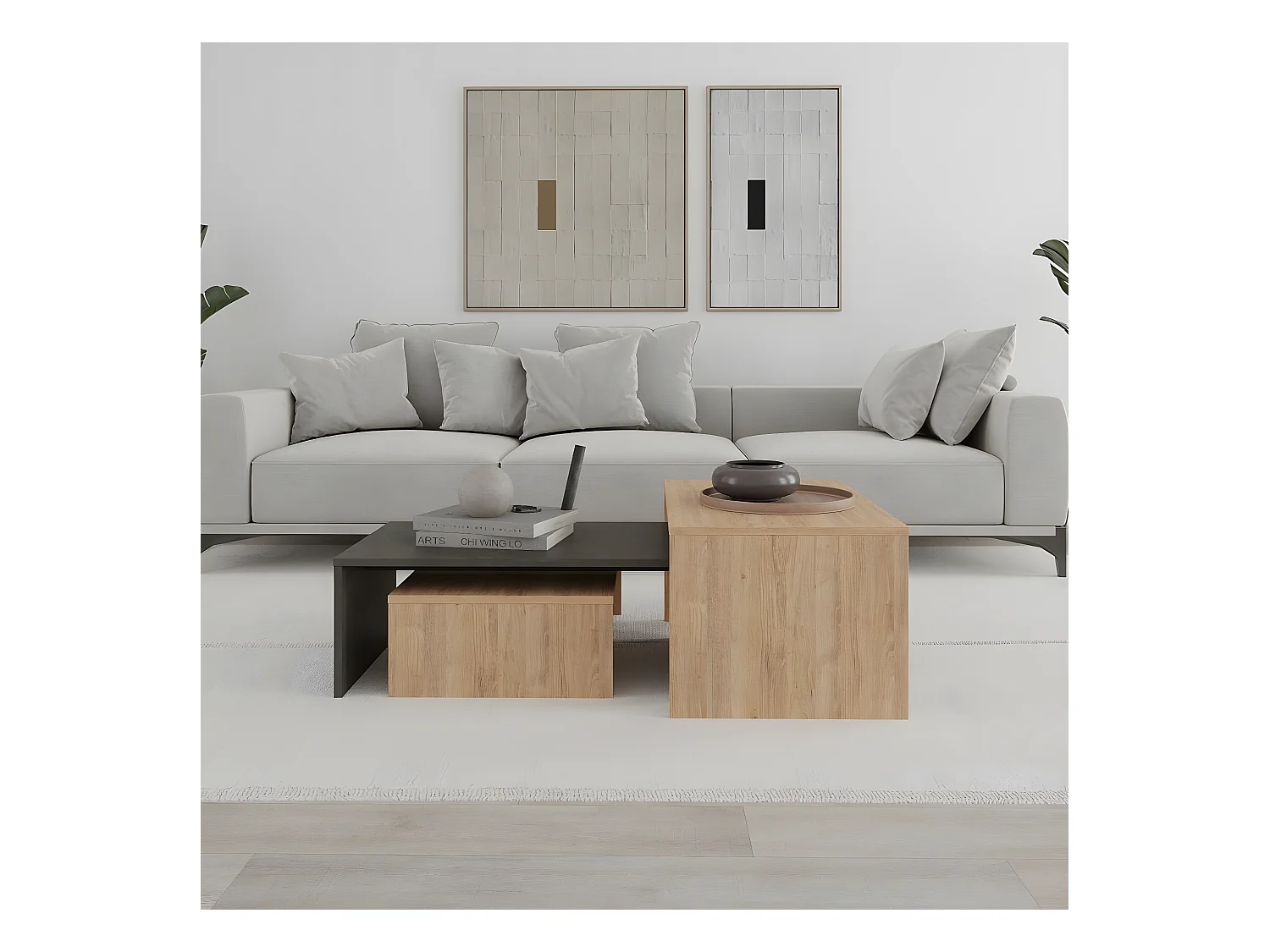 Set von 3 Couchtischen Trio - L80 cm