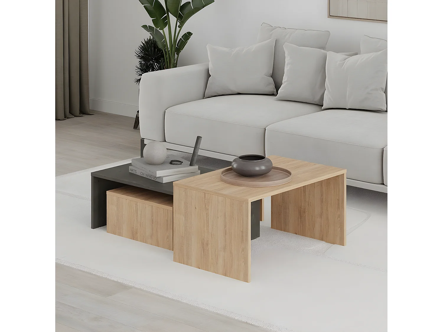 Set di 3 tavolini bassi Trio - L80 cm