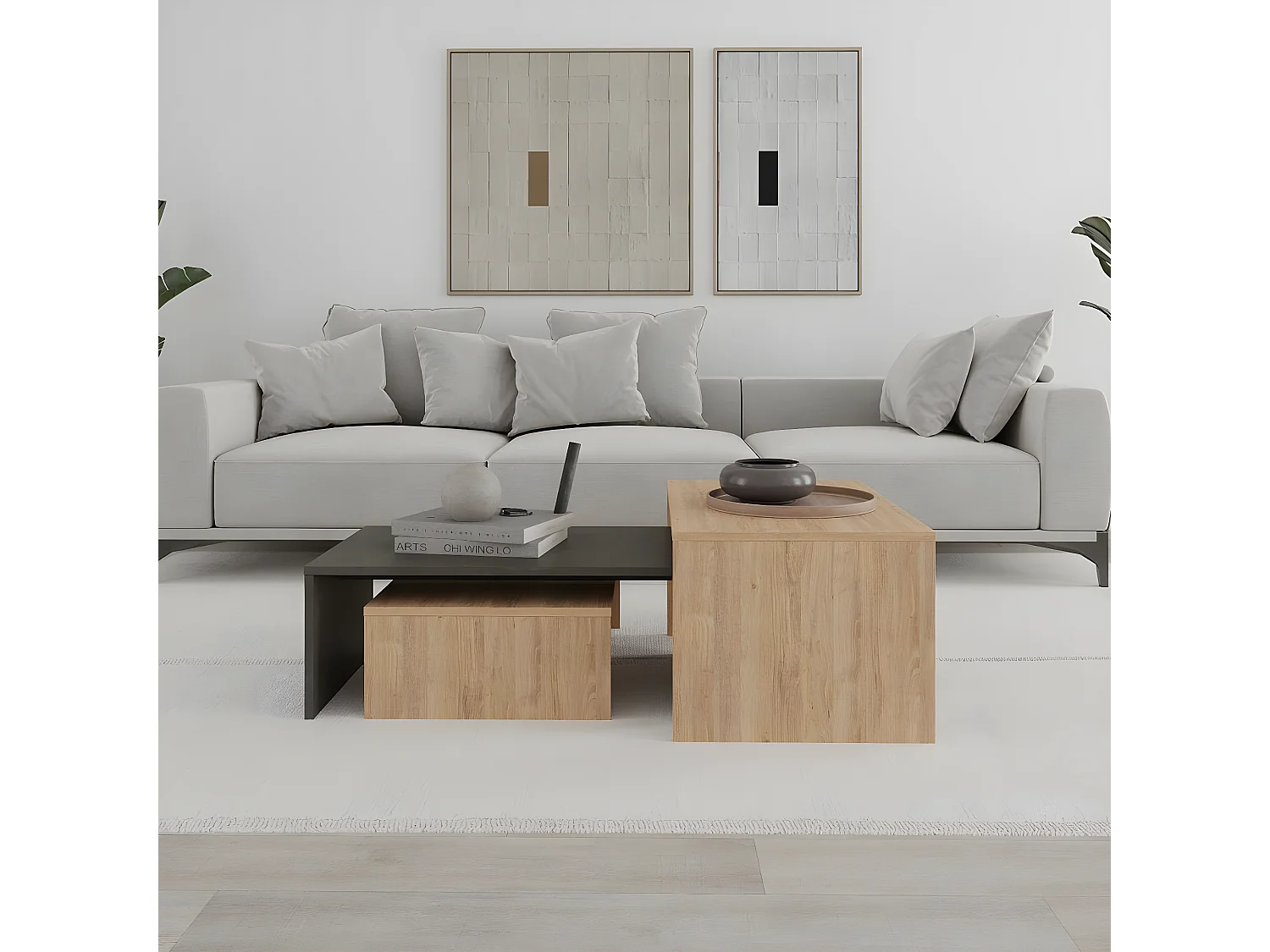 Set di 3 tavolini bassi Trio - L80 cm