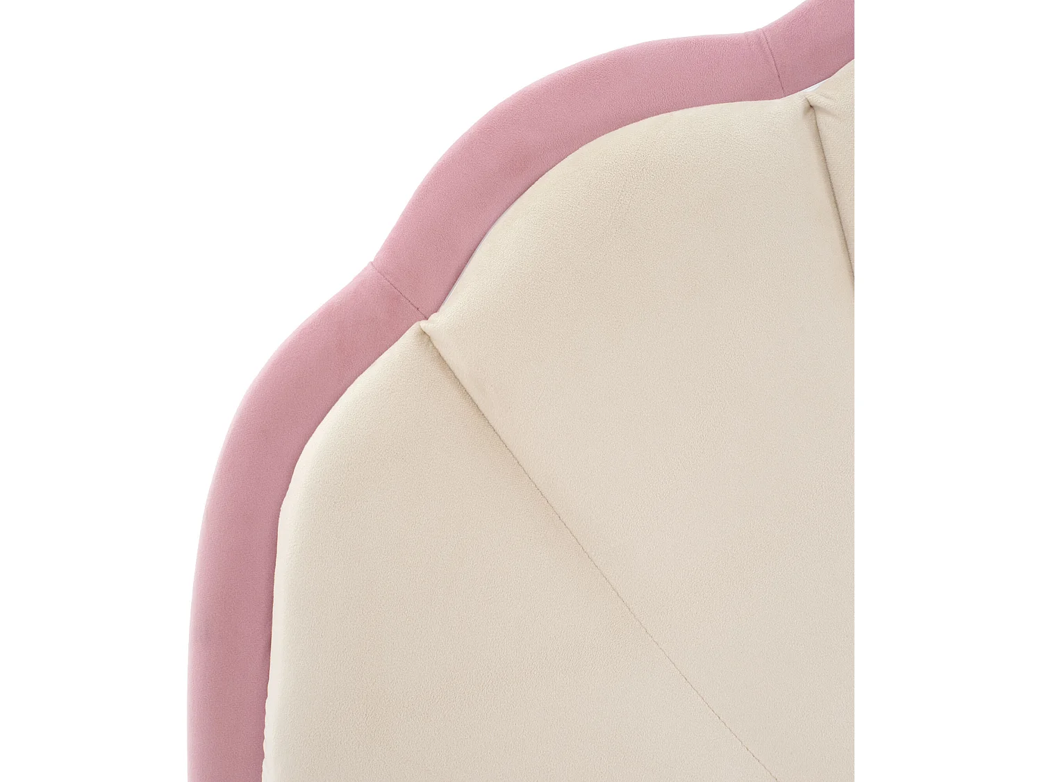 Lit enfant 90x200cm en velours avec LED - tête de lit en forme de coquille - avec sommier à lattes - Rose