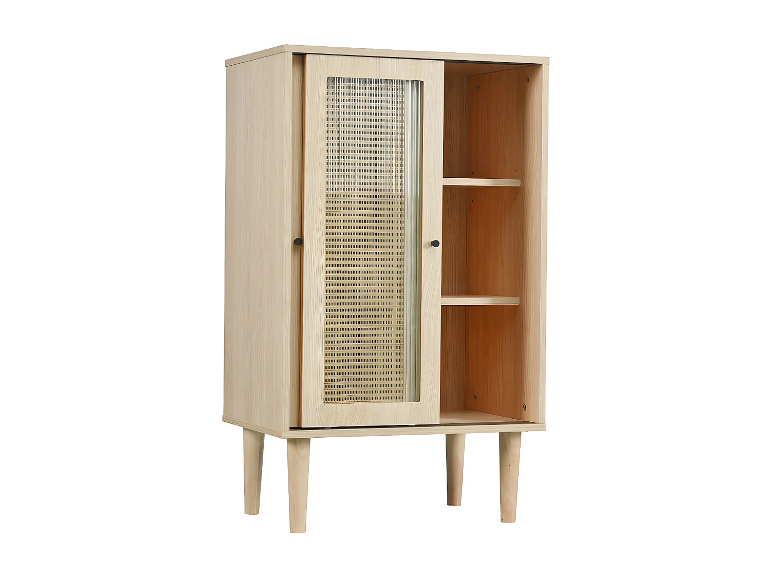 Buffet haut - 6 compartiments - style campagnard - Naturel