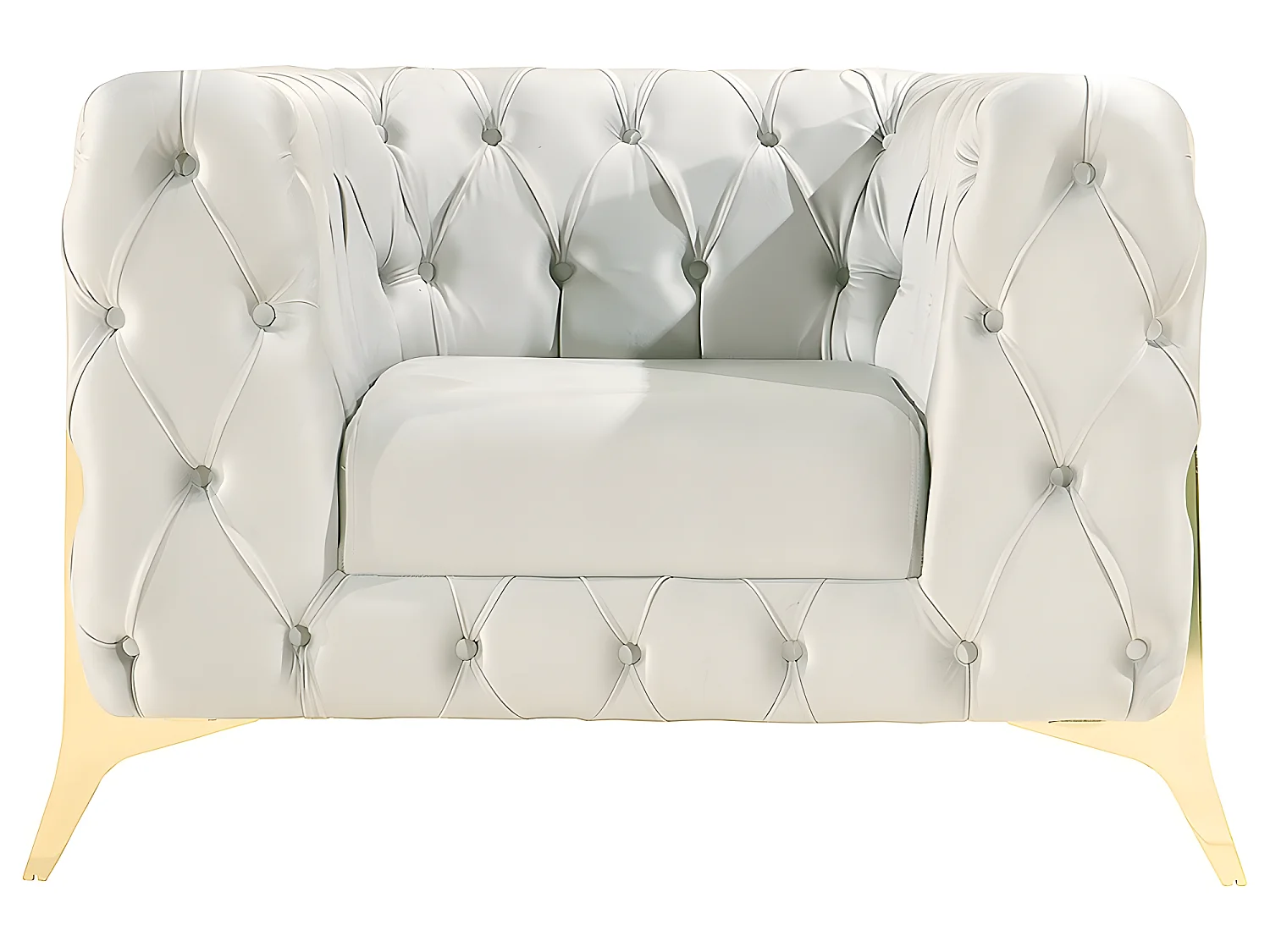 Fauteuil Capitonné Pied Couleur Ou Chesterfield - Couleurs - Velours Gris