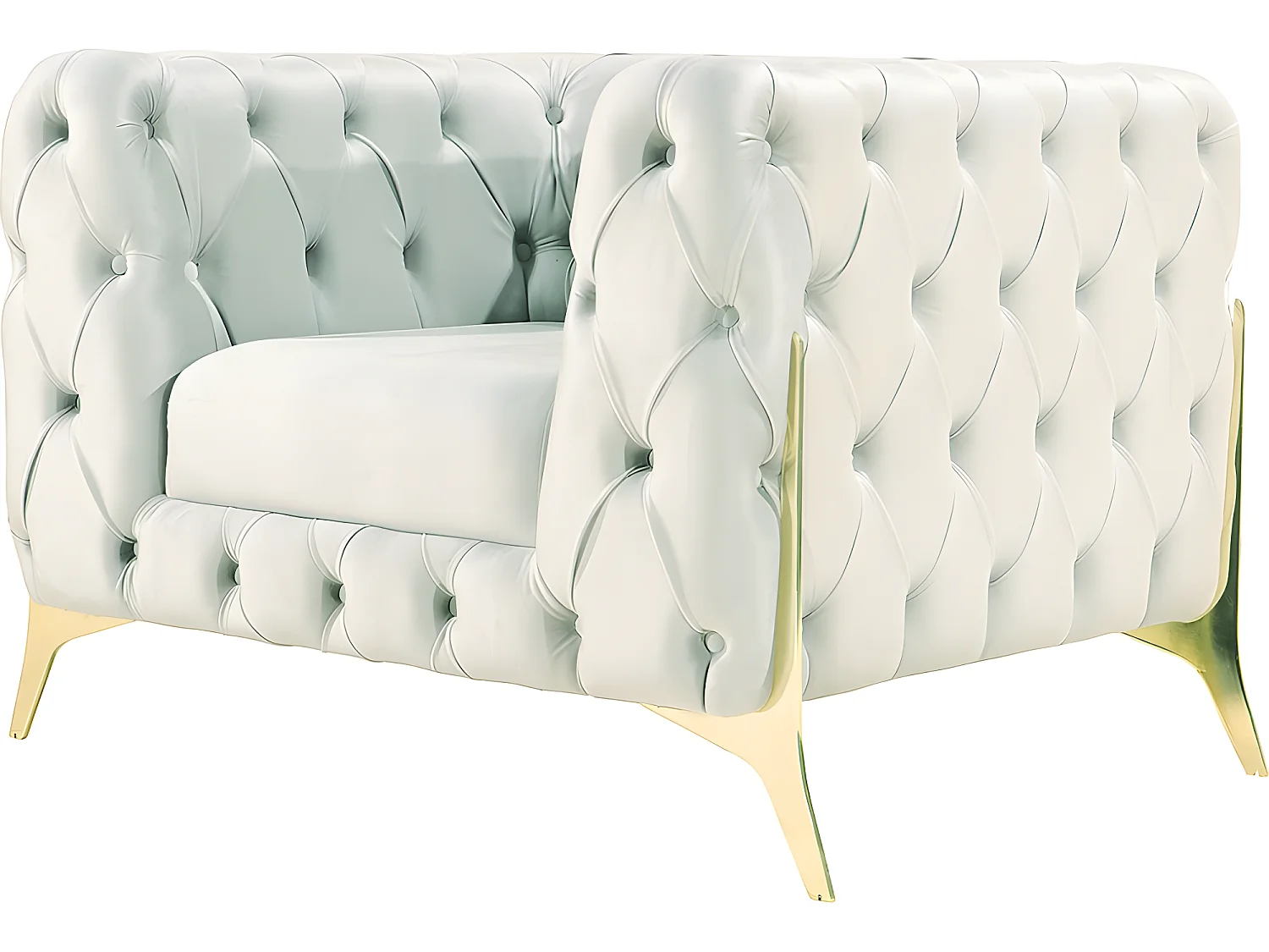 Fauteuil Capitonné Pied Couleur Ou Chesterfield - Couleurs - Velours Gris