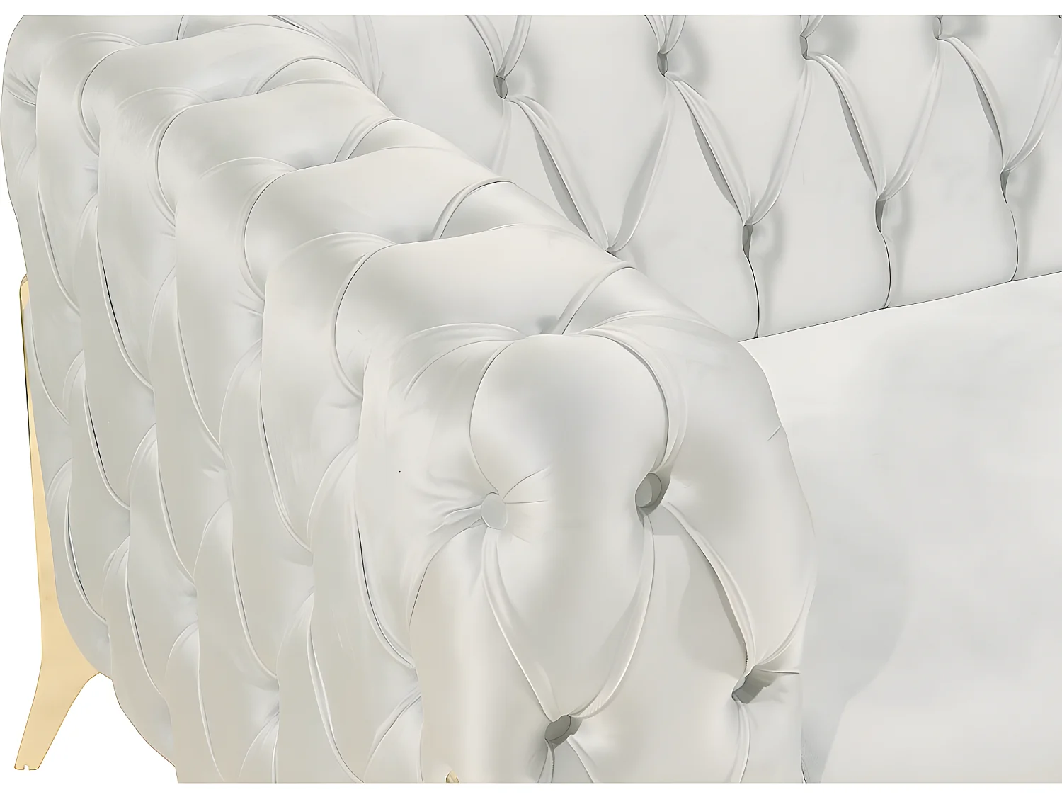 Fauteuil Capitonné Pied Couleur Ou Chesterfield - Couleurs - Velours Gris