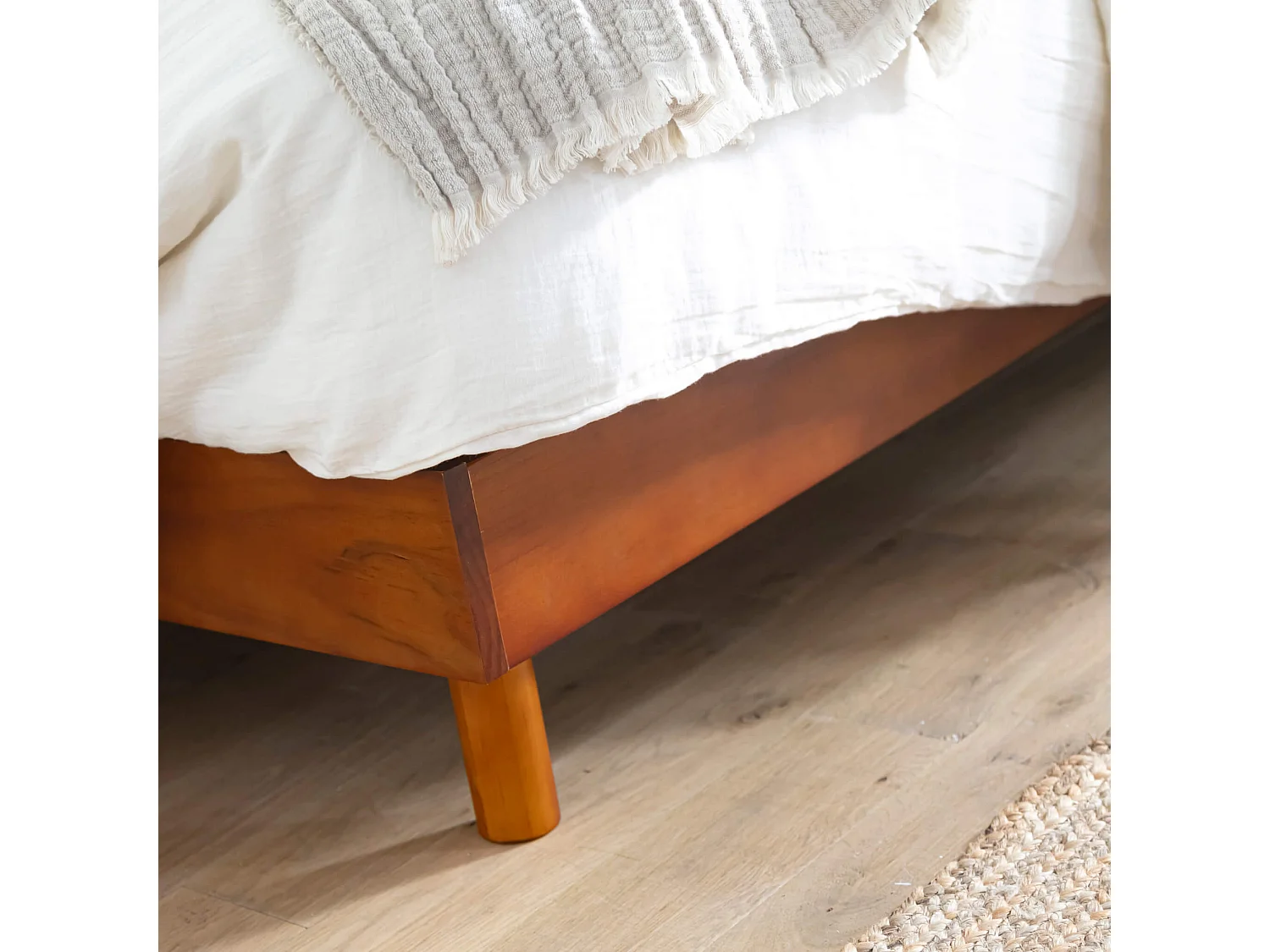 Sommier kit en bois massif noisette 140x190