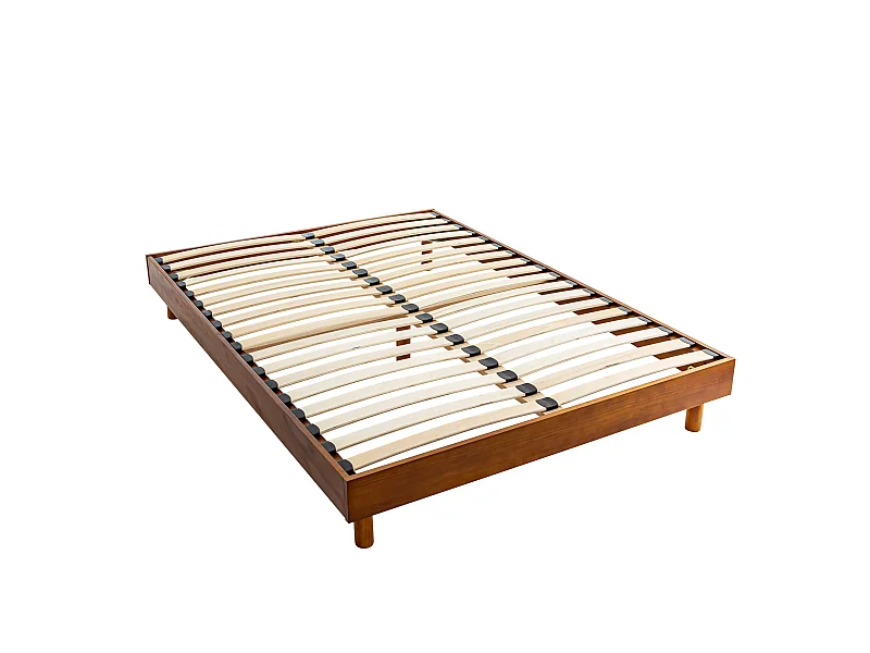 Sommier kit en bois massif noisette 140x190