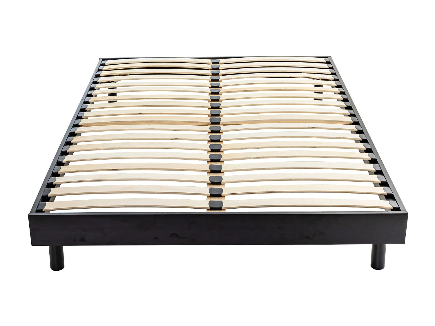 Sommier kit en bois massif noir 160x200