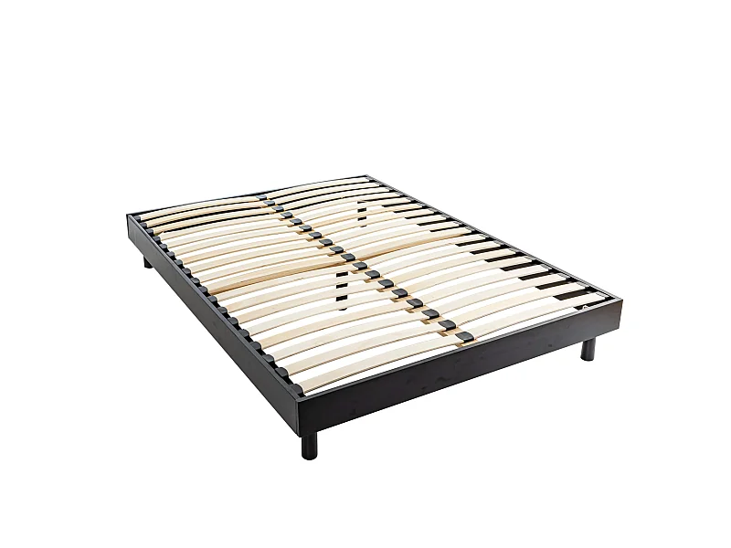 Sommier kit en bois massif noir 140x190