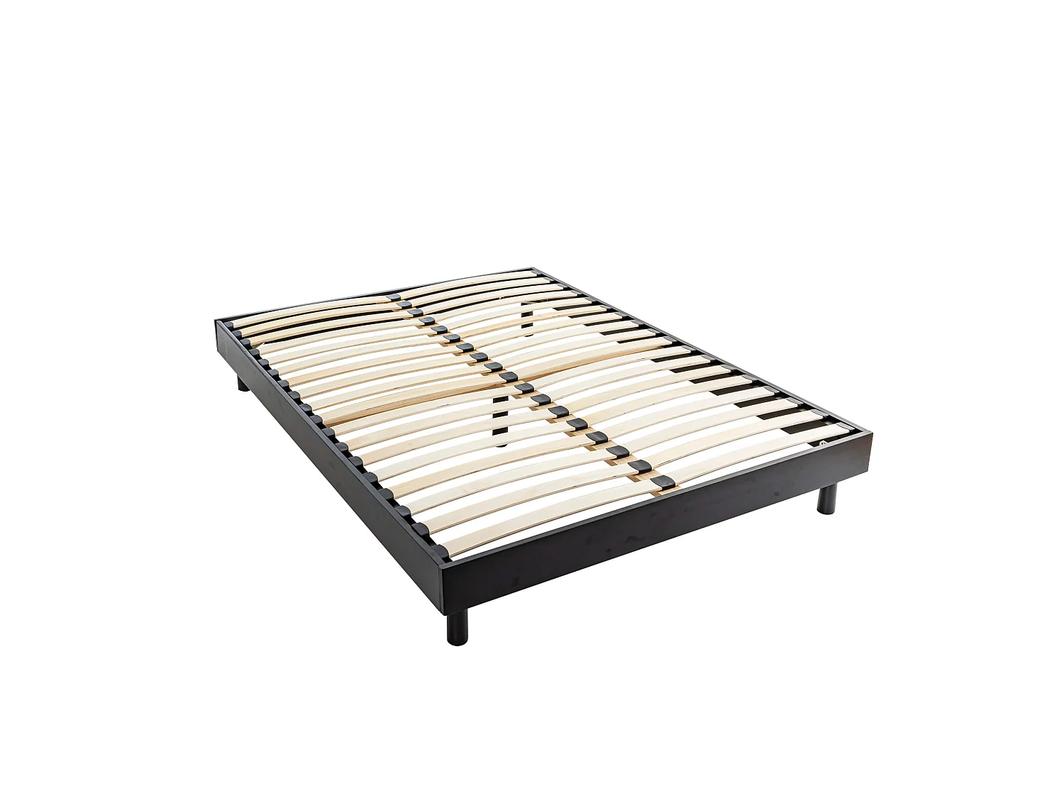 Sommier kit en bois massif noir 140x190