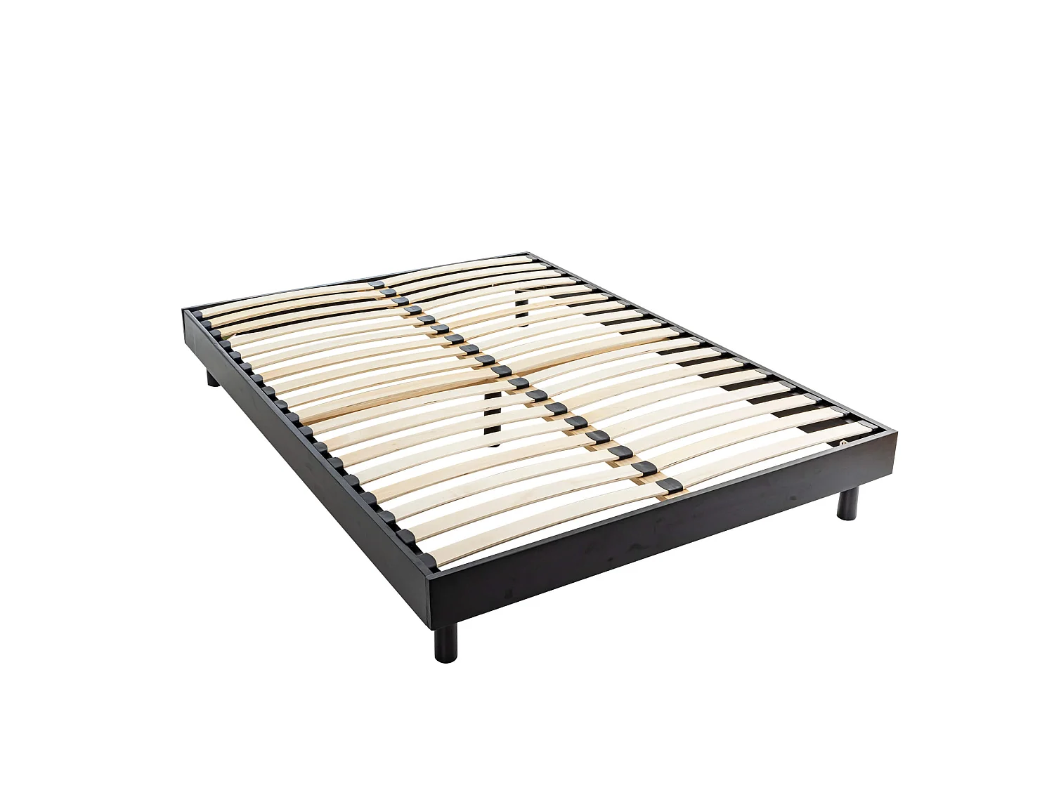 Sommier kit en bois massif noir 140x190