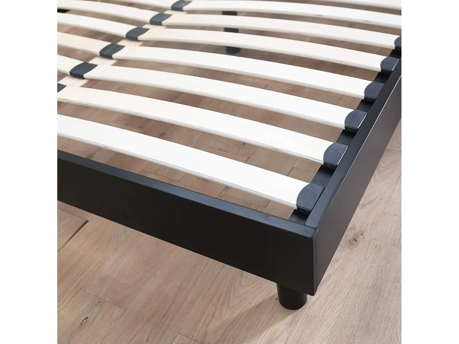 Sommier kit en bois massif noir 140x190