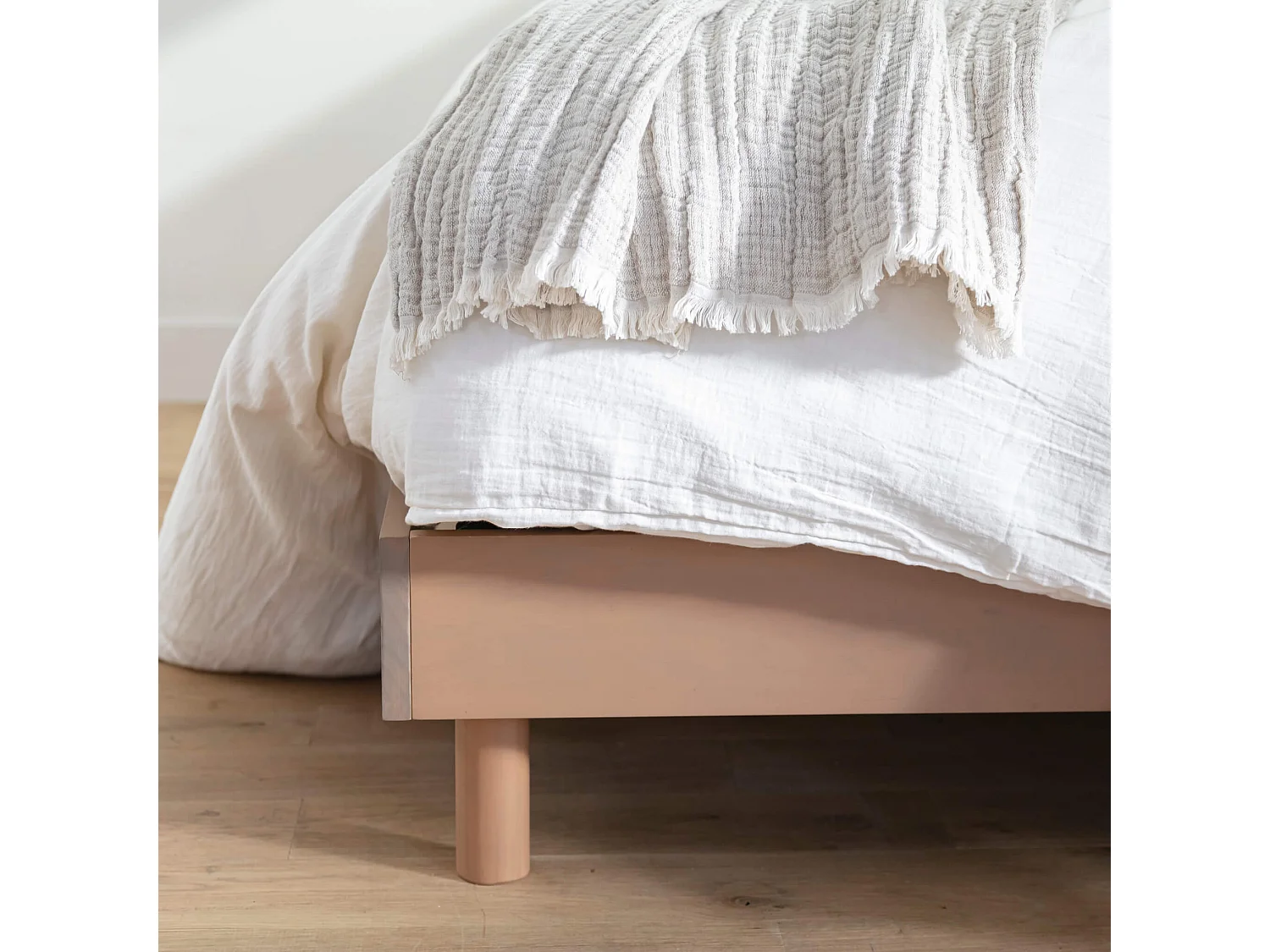 Sommier kit en bois massif taupe 160x200