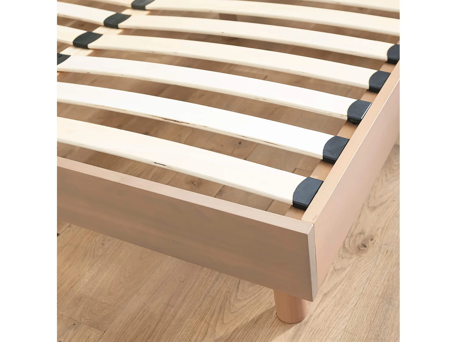 Sommier kit en bois massif taupe 160x200