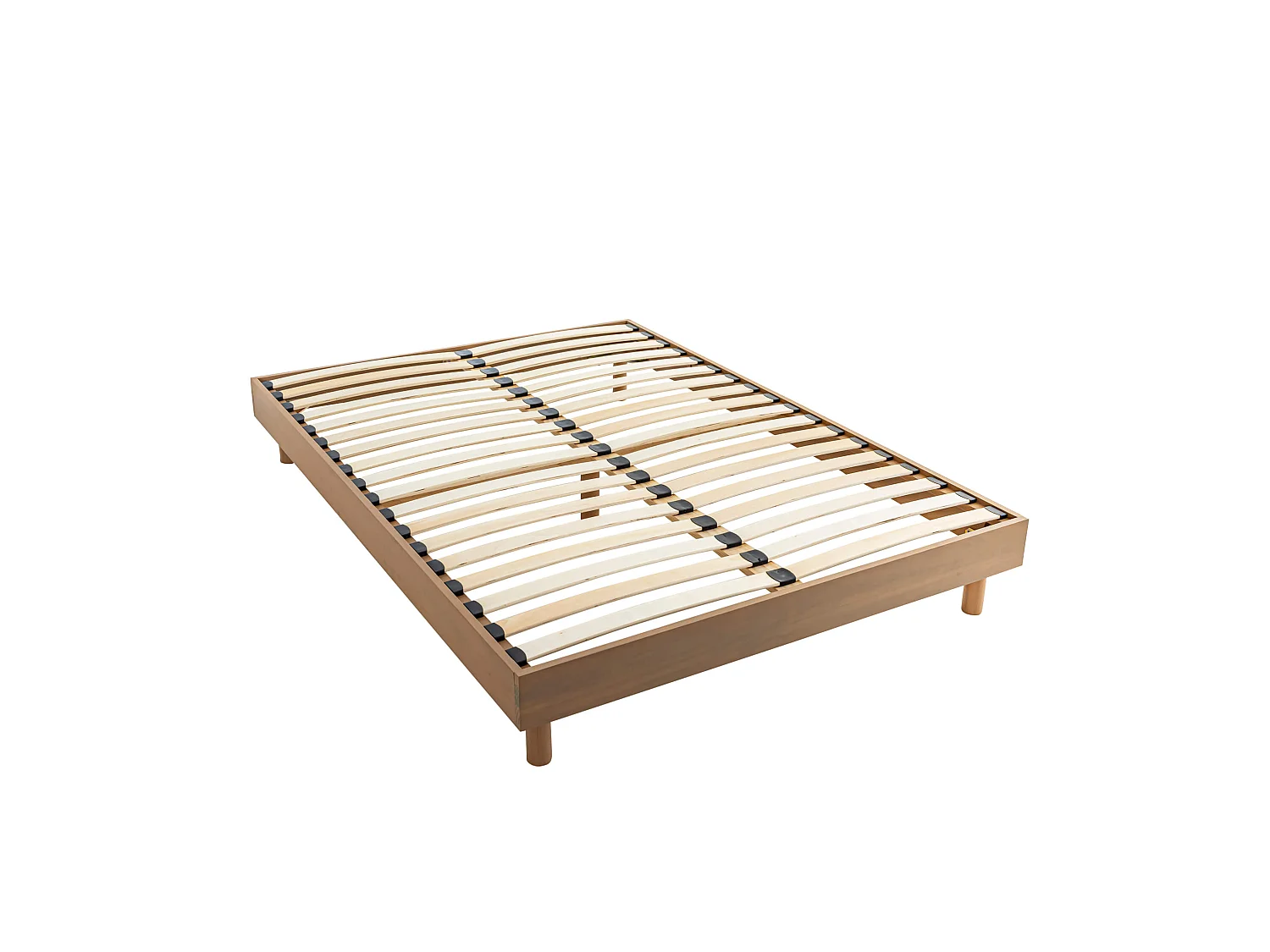 Sommier kit en bois massif taupe 160x200