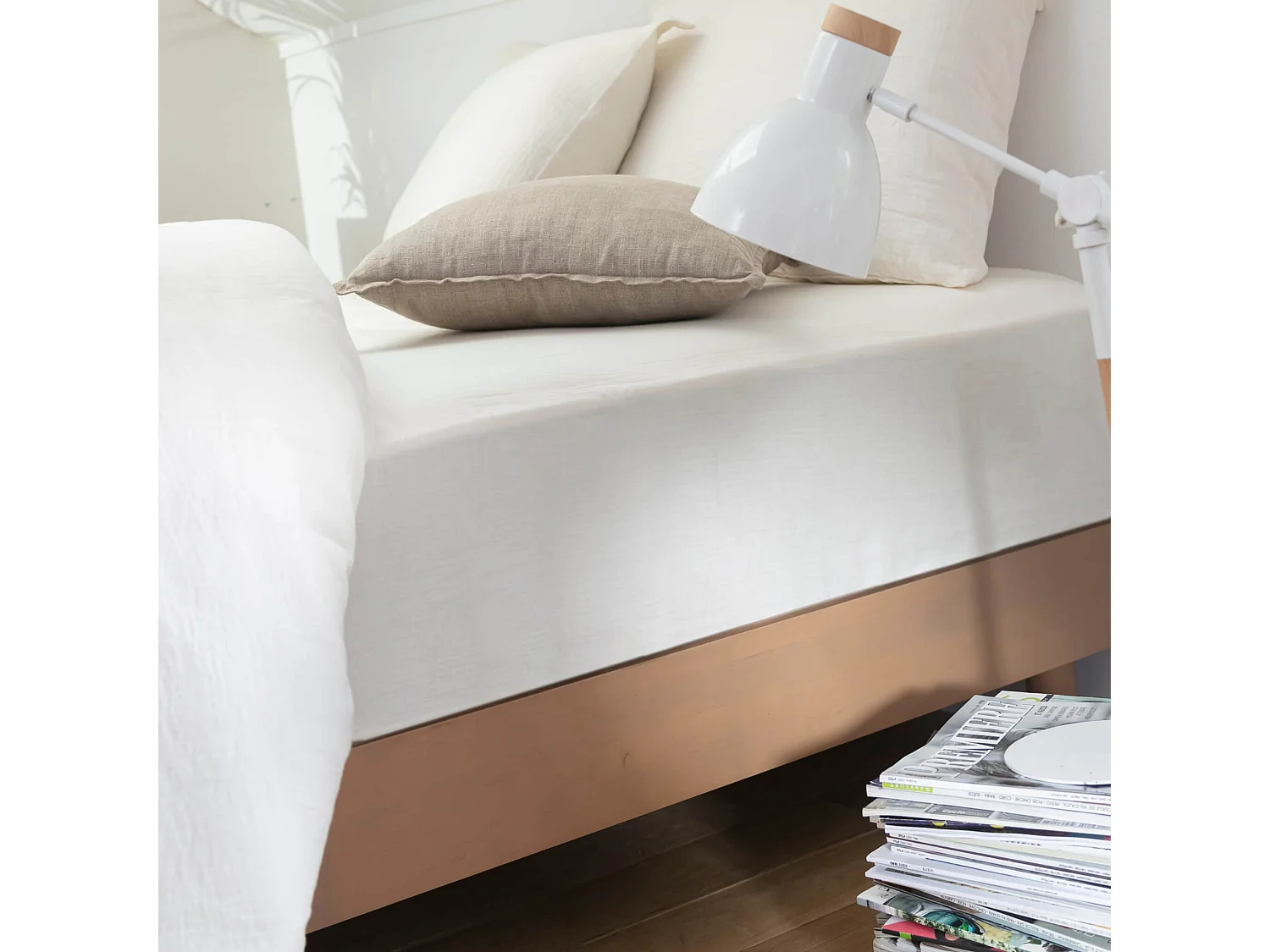 Sommier kit en bois massif taupe 160x200