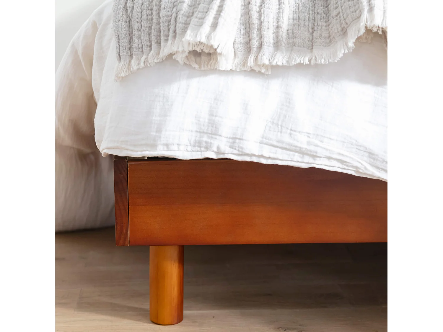 Sommier kit en bois massif noisette 160x200