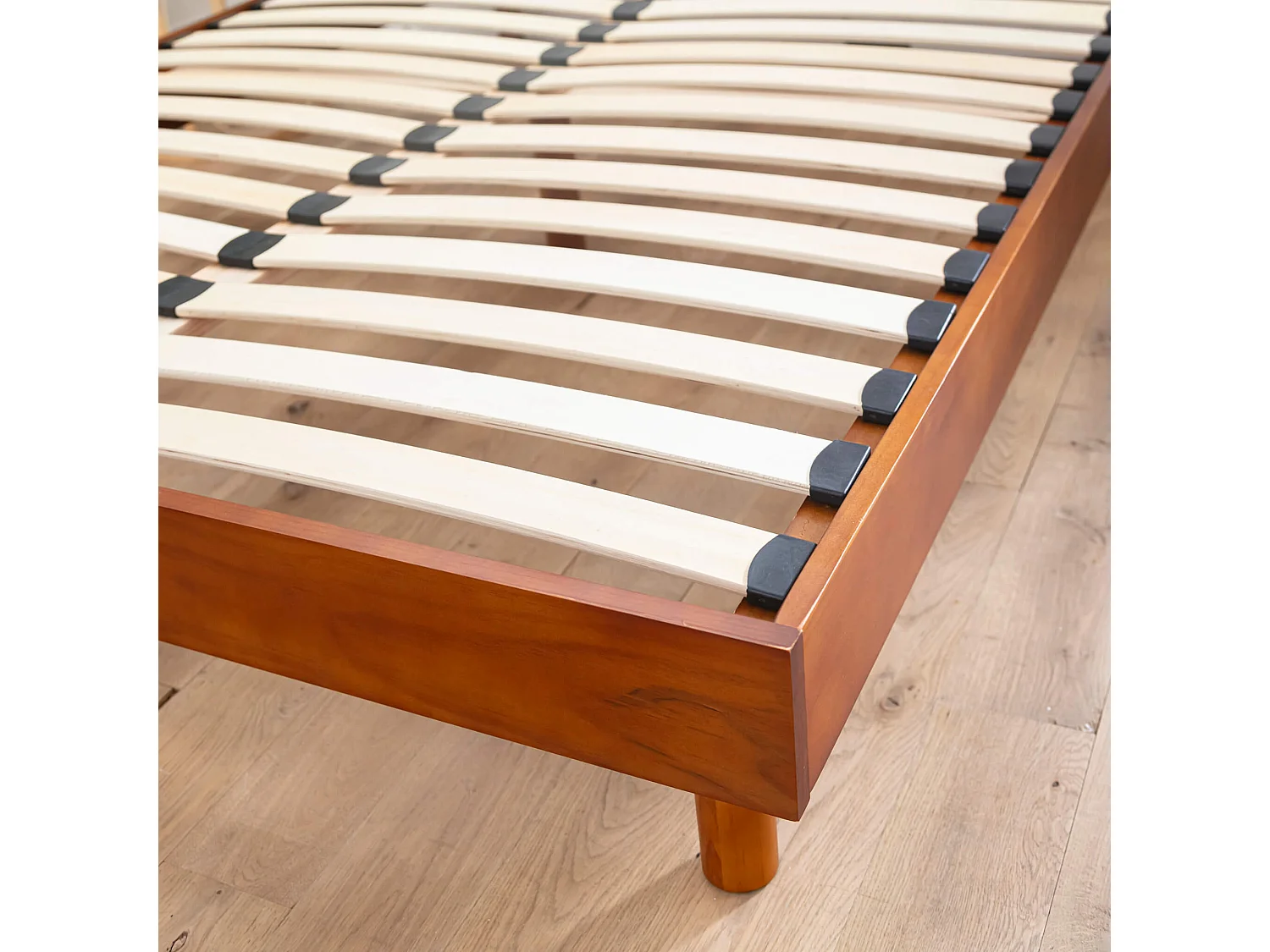 Sommier kit en bois massif noisette 160x200