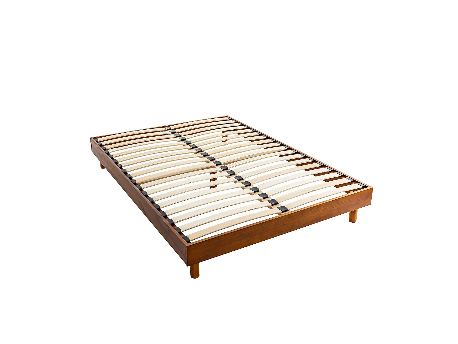 Sommier kit en bois massif noisette 160x200