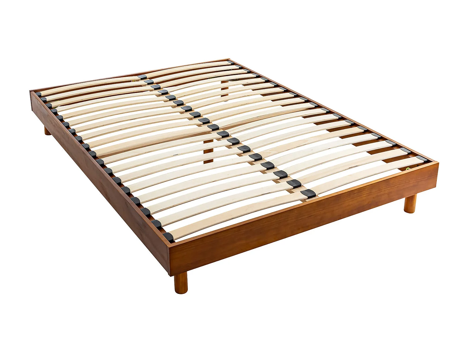 Sommier kit en bois massif noisette 160x200