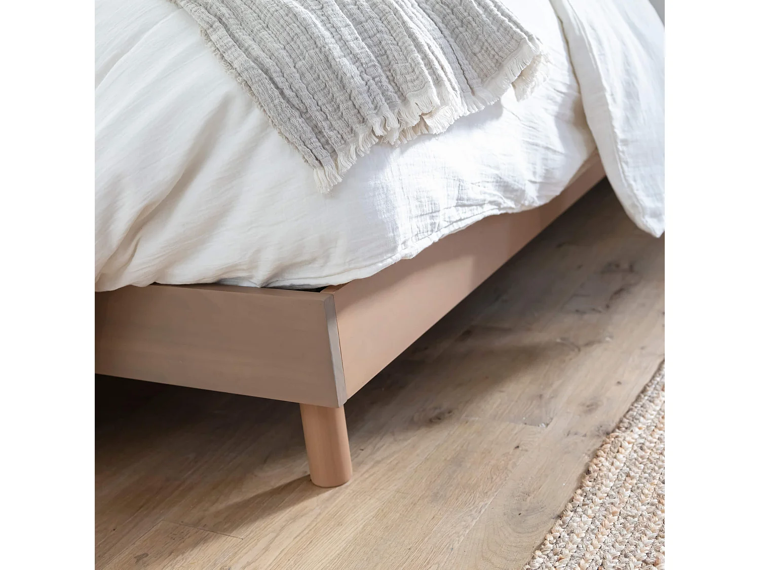 Sommier kit en bois massif taupe 140x190