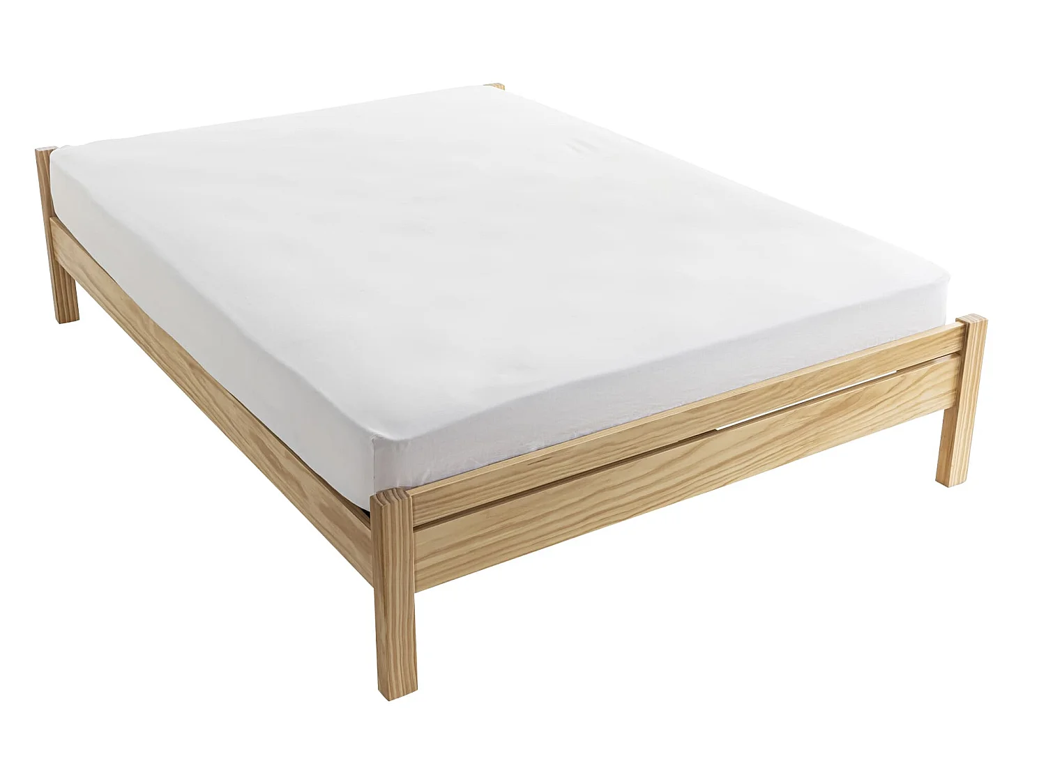 Lit adulte en pin massif avec pieds carrés 140x190 - LT17020