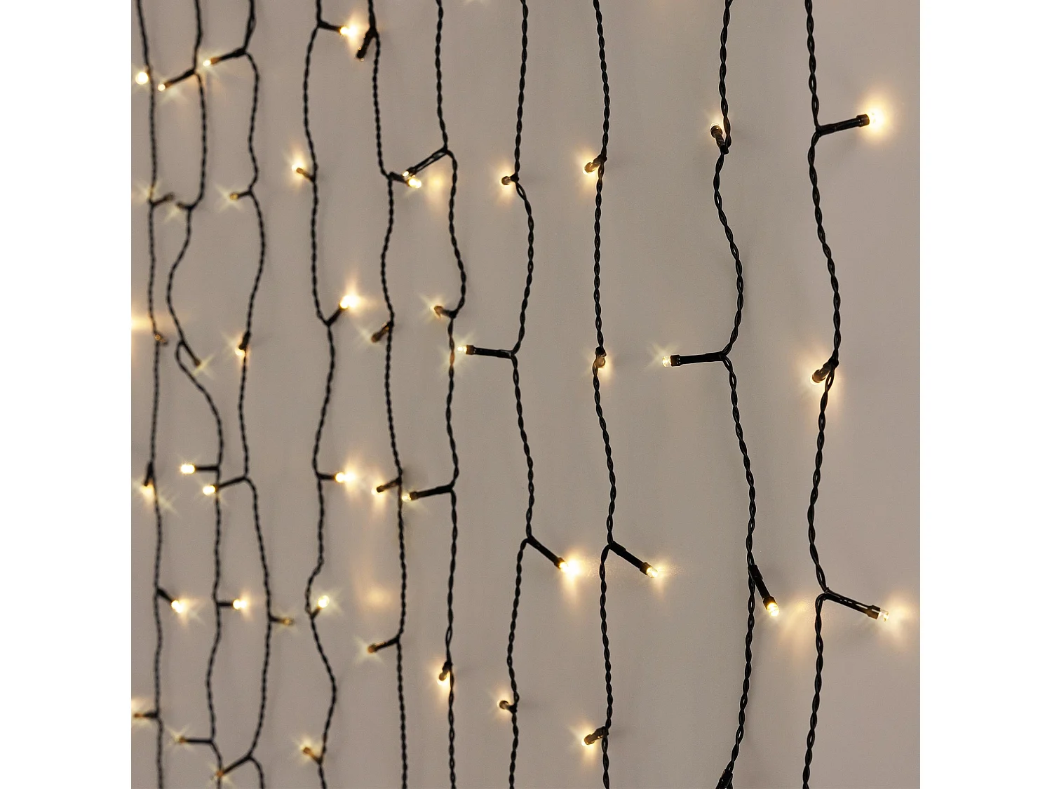 LED Lichtvorhang Lichterkette Dekoration Lichtnetz 2m Warmweiß 200 LED IP44