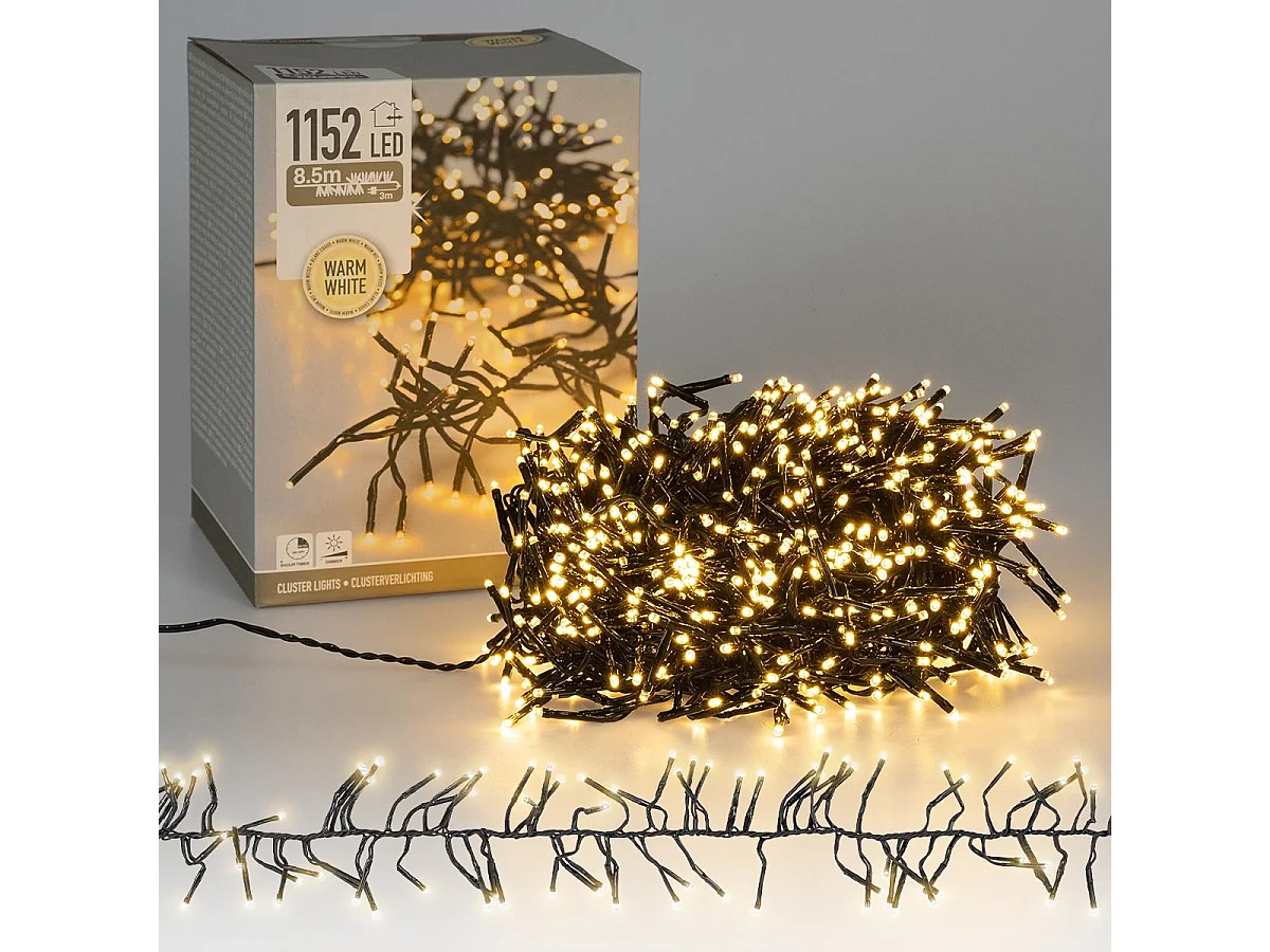 Guirlande de Noël lumineuse 1152 LED blanc chaud 8,5 m IP44 intérieur/extérieur