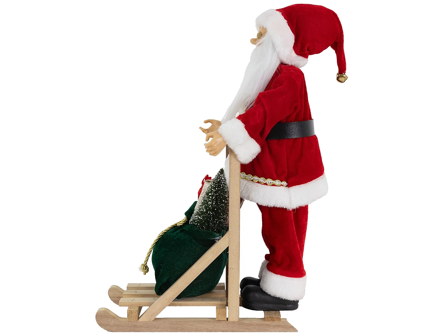 Père Noël sur son traîneau décoration d'hiver figurine Santa Claus 30x20x50 cm