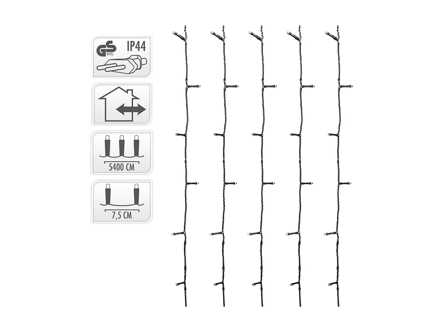 Guirlande lumineuse Noël 720 LEDs blanc froid déco eclairage extérieur/intérieur