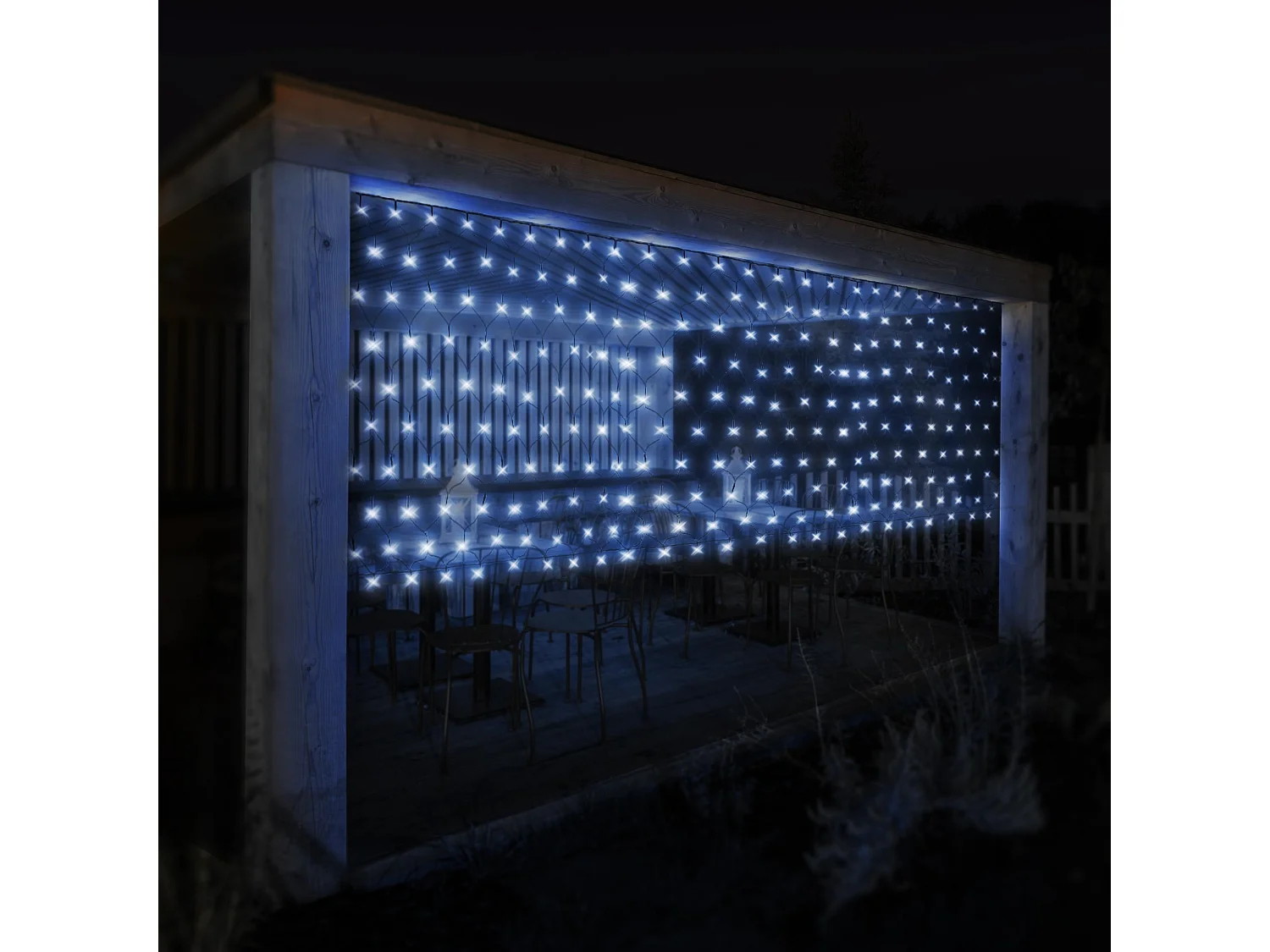 Rete luminosa bianco freddo 160 LED 2m luci natale decorative da interno/esterno