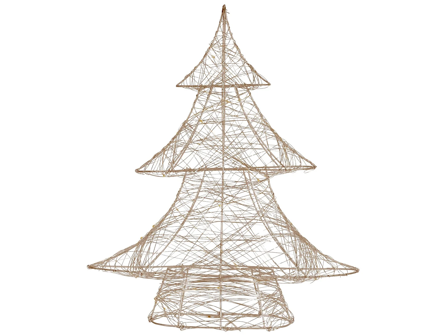 Sapin de Noël métallique doré 30 LED arbre lumineux décoration d'hiver 34x40 cm