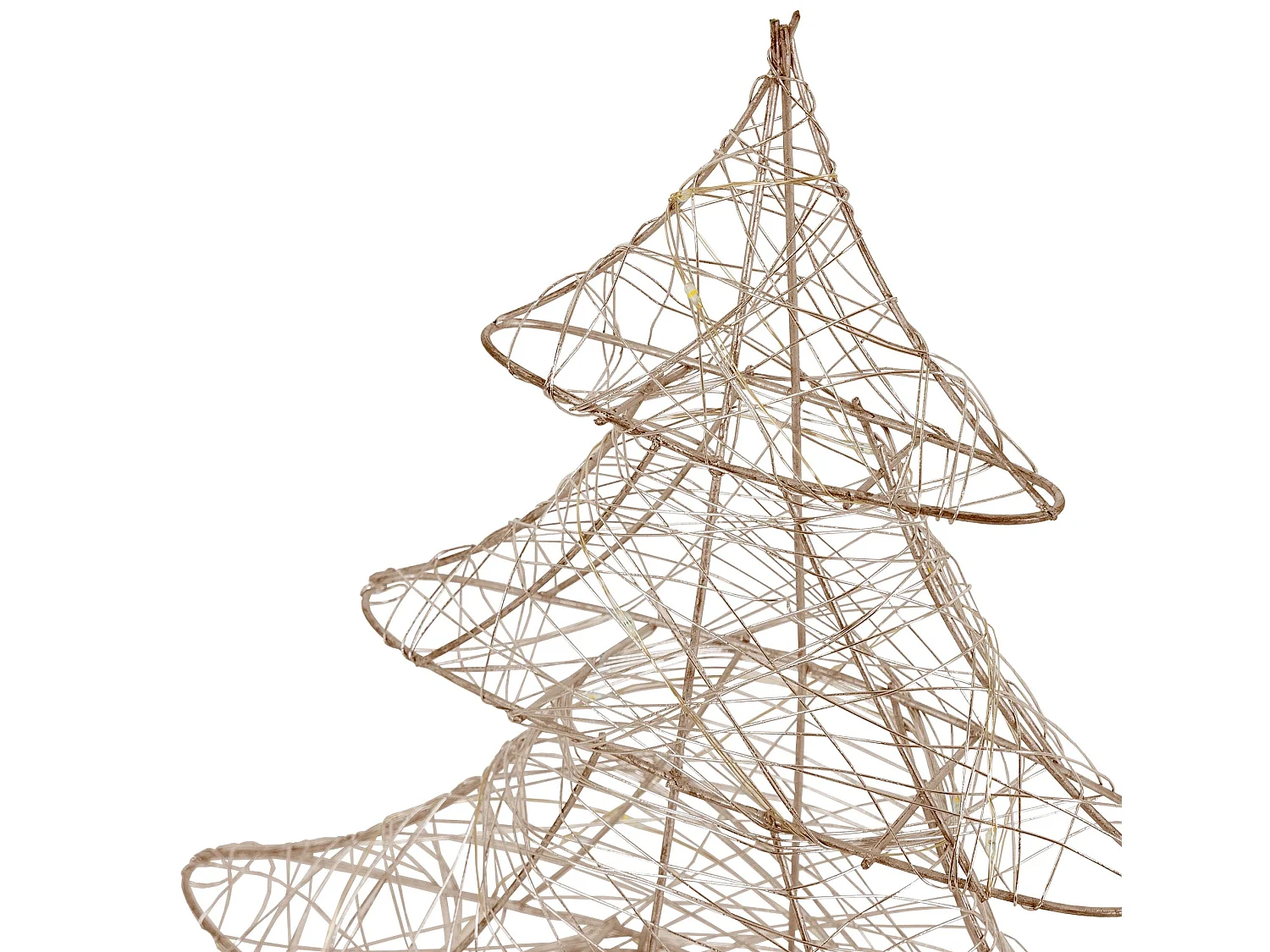 Sapin de Noël métallique doré 30 LED arbre lumineux décoration d'hiver 34x40 cm