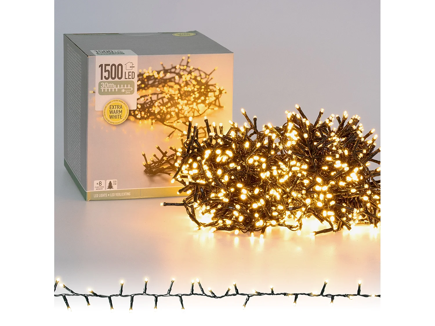Guirlande lumineuse de Noël déco sapin 30m 1500LED éclairage intérieur/extérieur