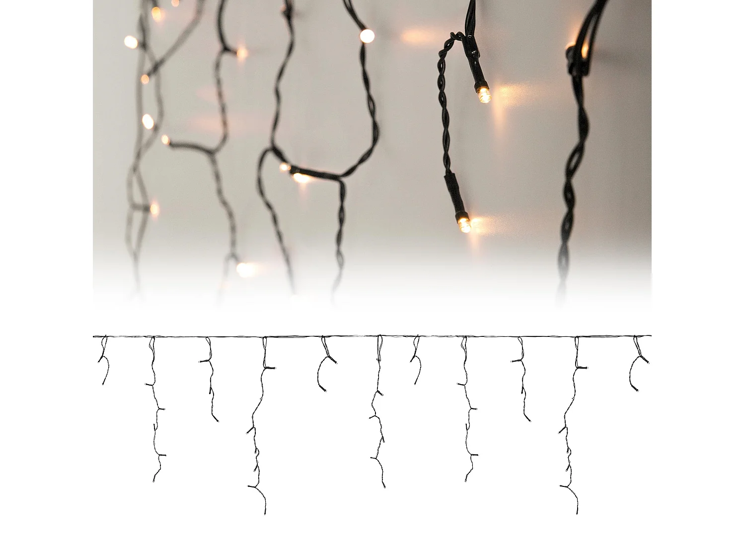 Ghirlanda luminosa con 360 LED bianco caldo decorazione natalizia 12 m IP44