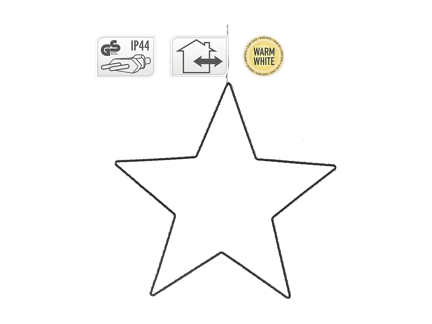 Étoile de Noël 204 LED décoration lumineuse fenêtre sapin minuterie IP44 58 cm