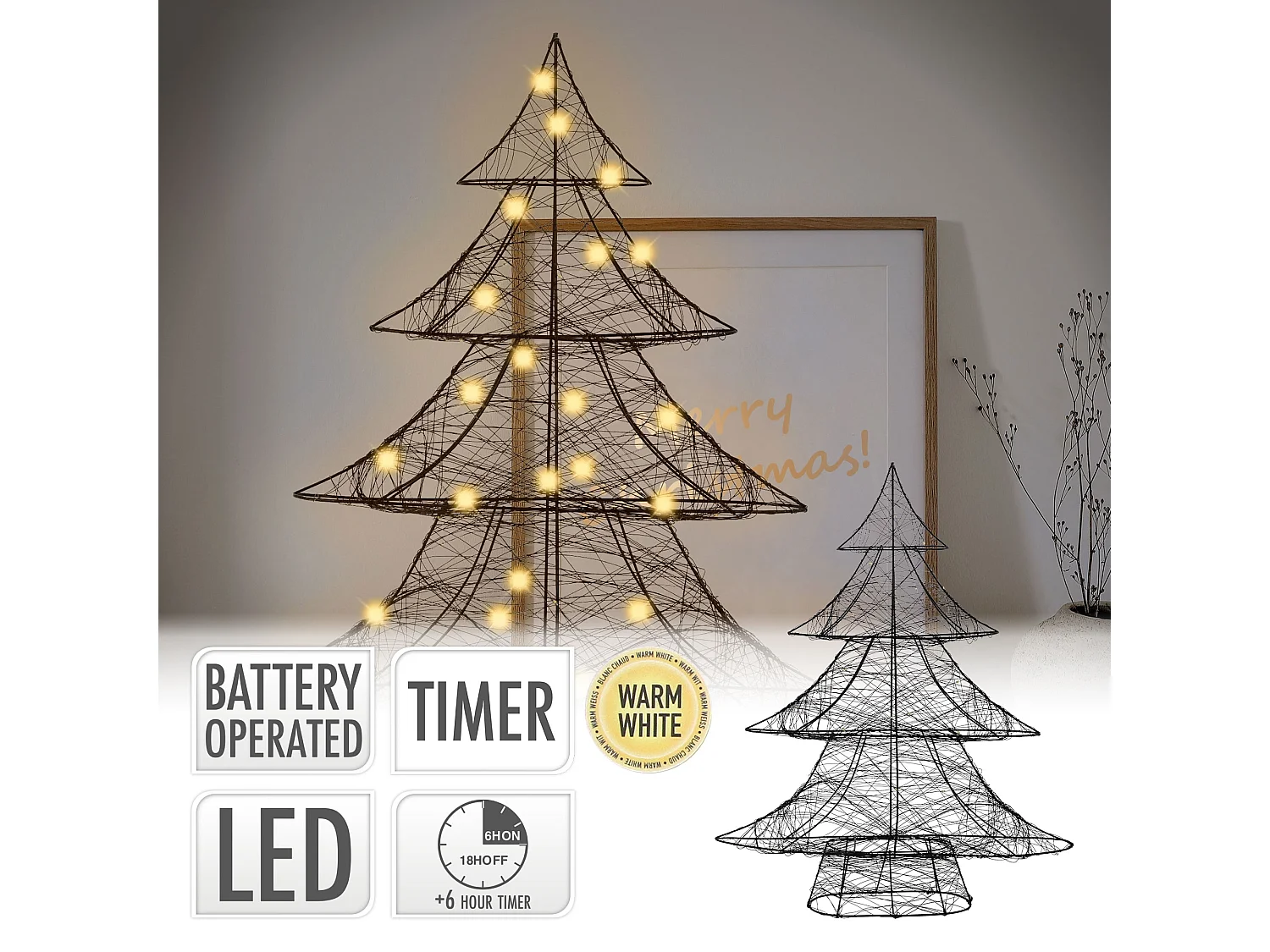LED Weihnachtsbaum Tannenbaum Lichterbaum Weihnachtsdekoration Dekobaum 60cm