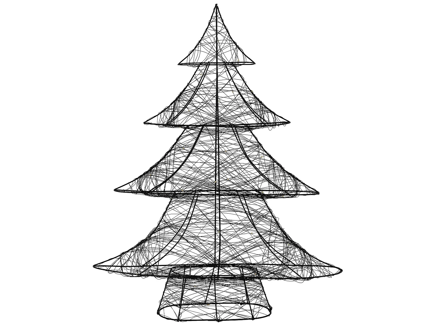 Arbre de Noël LED sapin lumineux décoration d'hiver métallique ornement 48x60 cm