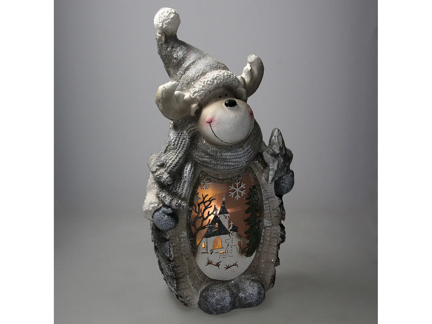 Estatua decoración navideña LED navideña ornamento festivo muñeco reno hogar