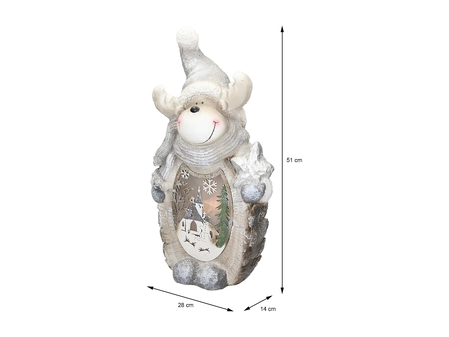 Estatua decoración navideña LED navideña ornamento festivo muñeco reno hogar