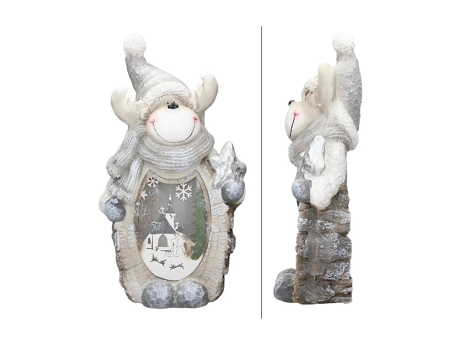 Estatua decoración navideña LED navideña ornamento festivo muñeco reno hogar