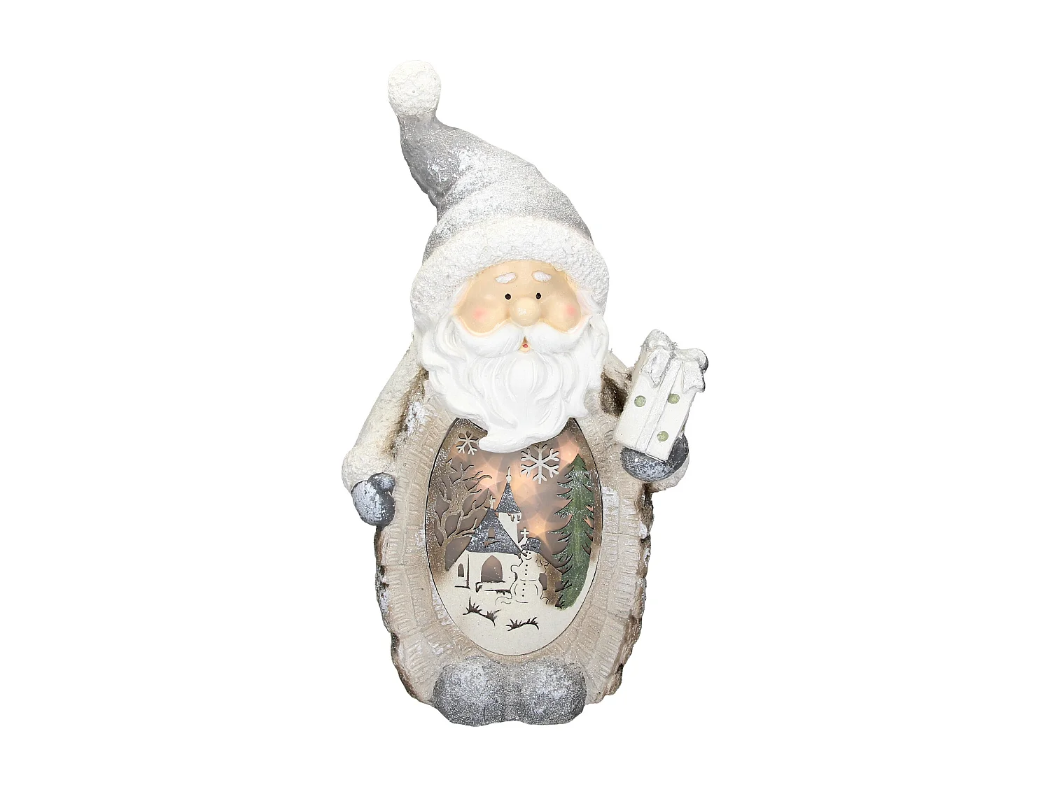 Estatua decoración navideña LED navideña ornamento festivo Papa Noel para hogar