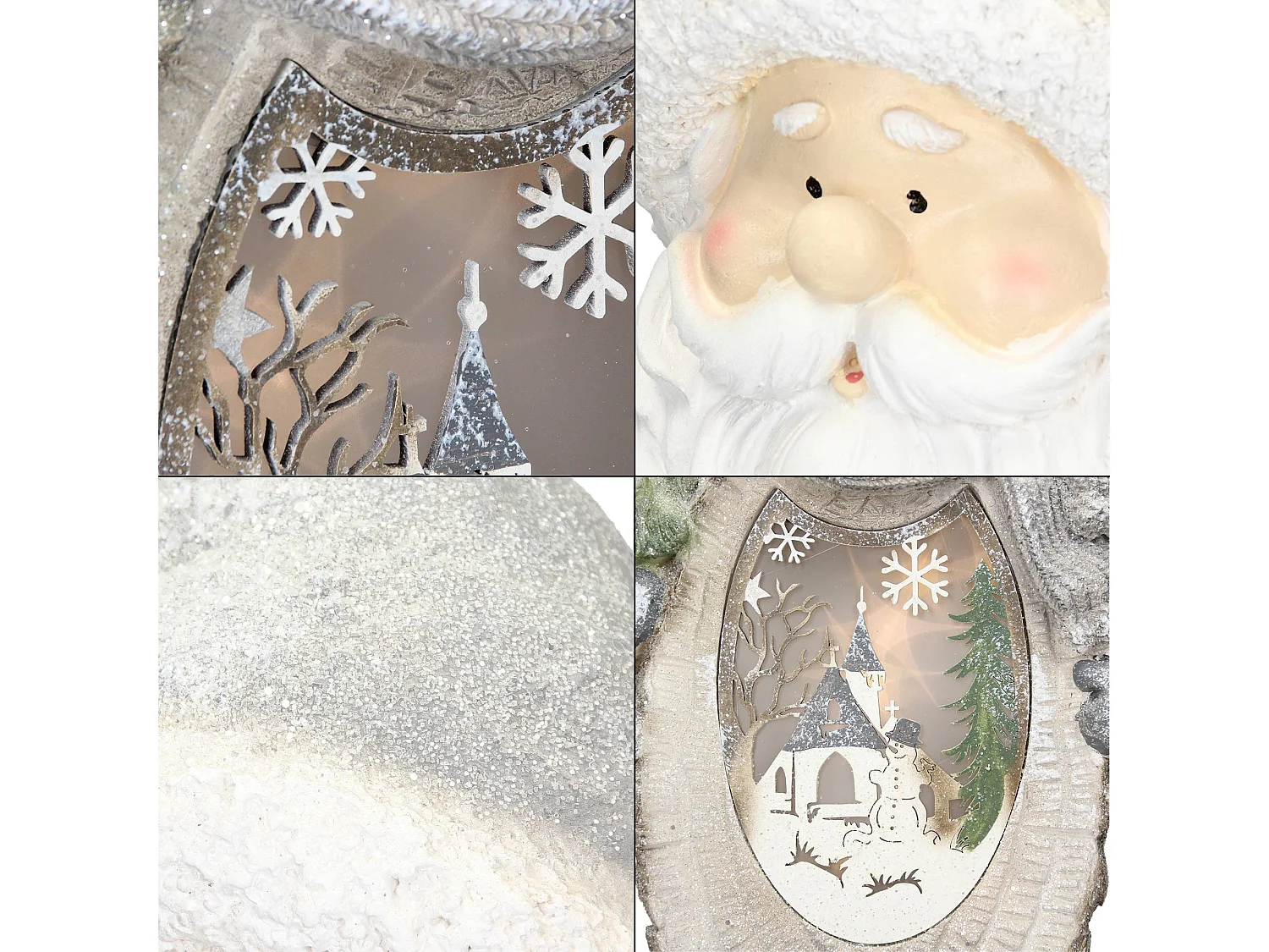 Estatua decoración navideña LED navideña ornamento festivo Papa Noel para hogar