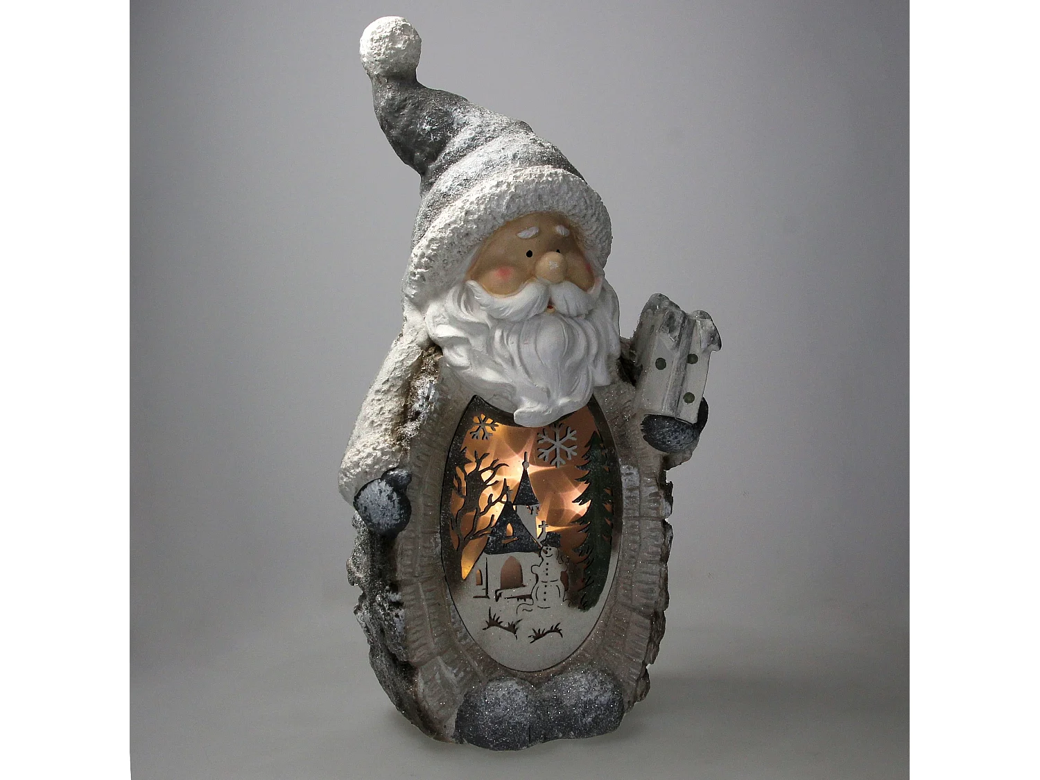 Estatua decoración navideña LED navideña ornamento festivo Papa Noel para hogar