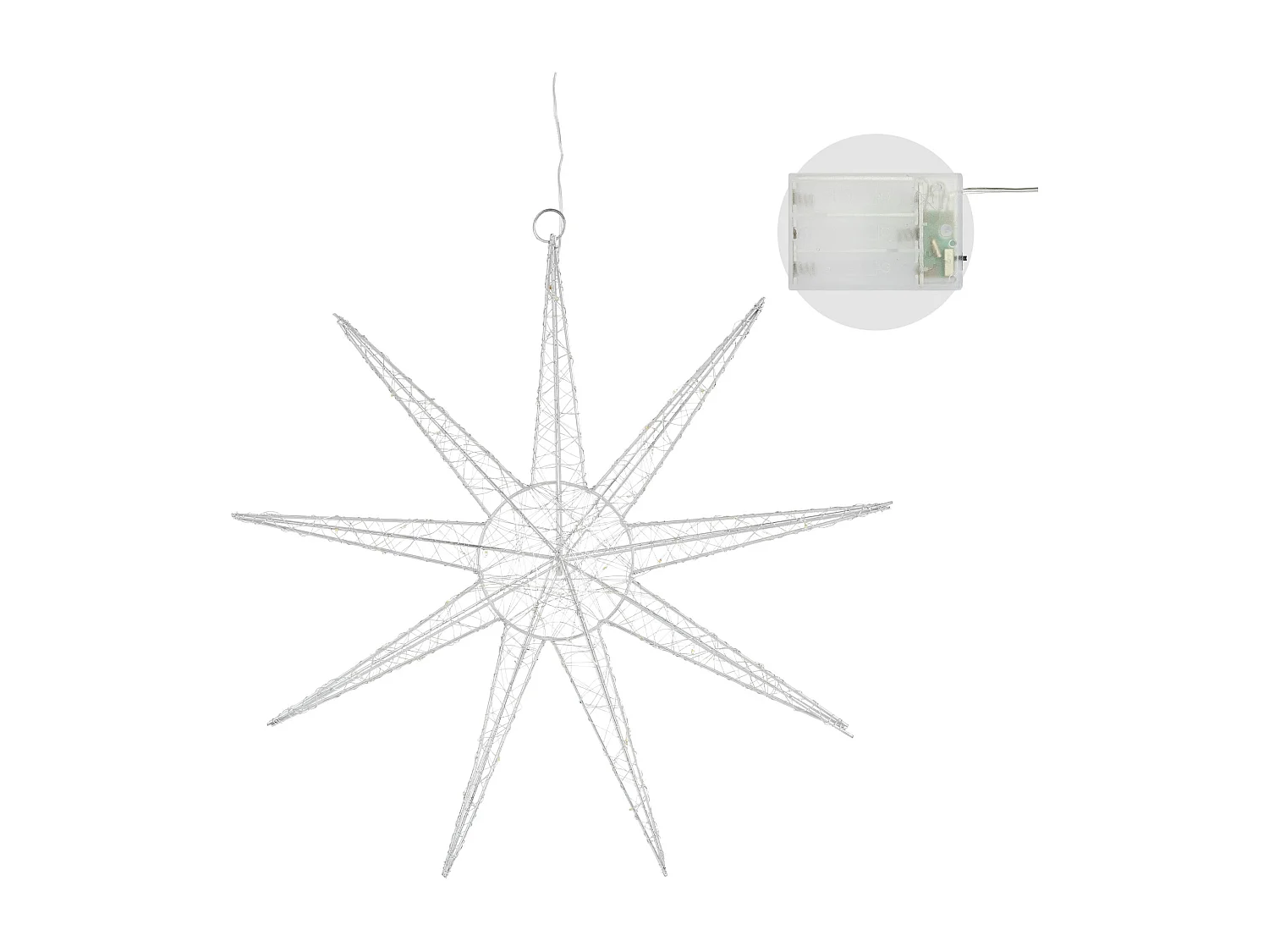 Étoile de Noël LED déco d'hiver avec minuterie étoile lumineuse suspendue 50 cm