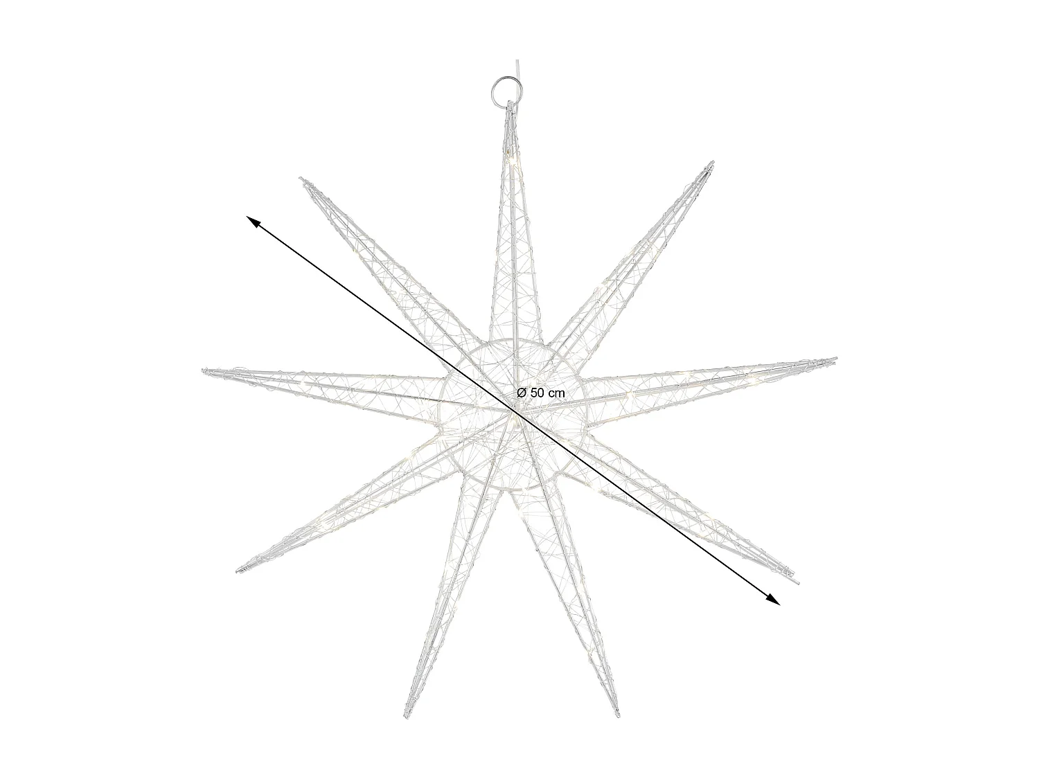 Étoile de Noël LED déco d'hiver avec minuterie étoile lumineuse suspendue 50 cm